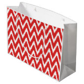 Grand Sac Cadeau Humeurs d'Asie Rouge Ikat Chevrons (Dos Angle)
