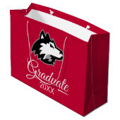 Grand Sac Cadeau Huskies du nord de l'Illinois| Diplôme (Dos Angle)