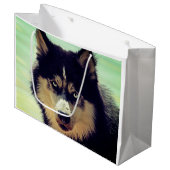Grand Sac Cadeau Husky (Devant Angle)