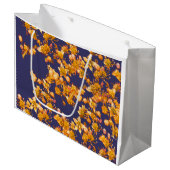 Grand Sac Cadeau Hydrangea orange et marine (Devant Angle)