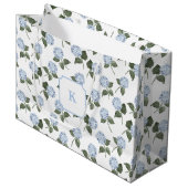 Grand Sac Cadeau Hydrangeas Bleus en Fleur (Devant Angle)