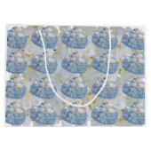 Grand Sac Cadeau Hydrangeas Élégants Bleus et Blancs (Dos)