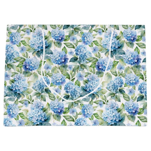 Grand Sac Cadeau Hydrangée bleue (Devant)