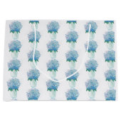 Grand Sac Cadeau Hydrangée bleue et violette (Devant)