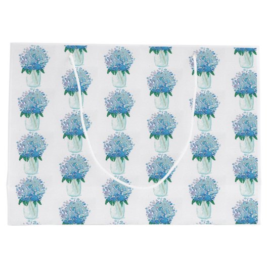 Grand Sac Cadeau Hydrangée bleue et violette (Dos)