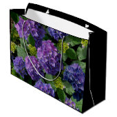 Grand Sac Cadeau Hydrangées pourpres bleues (Dos Angle)