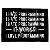 Grand Sac Cadeau I Hate Programmation - Drôle Programmeur II (Dos)