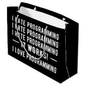 Grand Sac Cadeau I Hate Programmation - Drôle Programmeur II (Dos Angle)