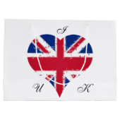 Grand Sac Cadeau I Heart UK Angleterre British Flag (Dos)