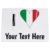 Grand Sac Cadeau I (Italian Flag Heart Love) Your Text (Devant)