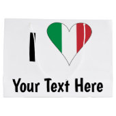 Grand Sac Cadeau I (Italian Flag Heart Love) Your Text (Dos)