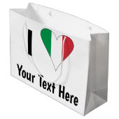 Grand Sac Cadeau I (Italian Flag Heart Love) Your Text (Dos Angle)