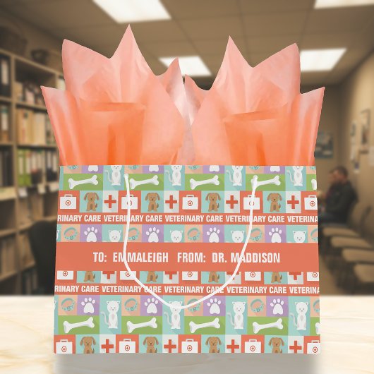 Grand Sac Cadeau Icône de vétérinaire professionnel conçu