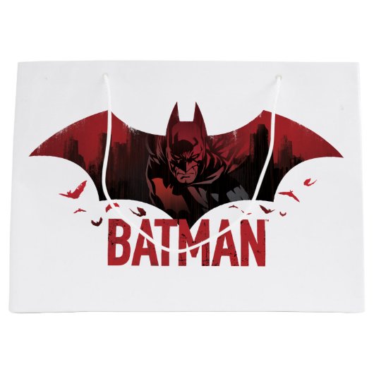 Grand Sac Cadeau Icône gotham de Batman Crimson (Devant)