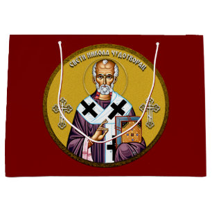 Grand Sac Cadeau icône orthodoxe de Saint Nicolas 02