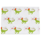 Grand Sac Cadeau Iguana Lizard Fête Animaux ayant une fête (Devant)