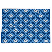 Grand Sac Cadeau Ikat Motif, Indigo et Denim Blue (Devant)