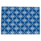 Grand Sac Cadeau Ikat Motif, Indigo et Denim Blue (Dos)