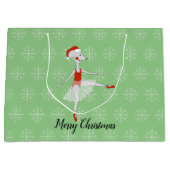 Grand Sac Cadeau illusima Ballet Souris Noël Snowflakes Vert (Devant)
