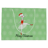 Grand Sac Cadeau illusima Ballet Souris Noël Snowflakes Vert (Dos)