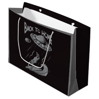 Grand Sac Cadeau illustration d'aliens ufo surfant avec retour à la