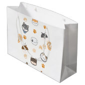 Grand Sac Cadeau Illustration d'animal blanc et Brown - Appl stylis (Dos Angle)