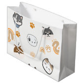 Grand Sac Cadeau Illustration d'animal blanc et Brown - Appl stylis (Devant Angle)