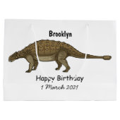 Grand Sac Cadeau Illustration d'Ankylosaurus (Dos)