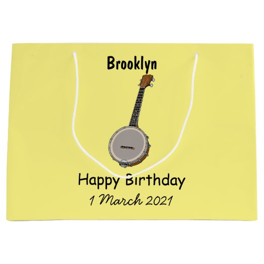 Grand Sac Cadeau Illustration de Banjo (Devant)