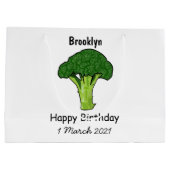 Grand Sac Cadeau Illustration de Broccoli (Dos)