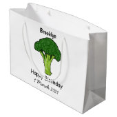 Grand Sac Cadeau Illustration de Broccoli (Dos Angle)