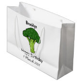 Grand Sac Cadeau Illustration de Broccoli (Devant Angle)