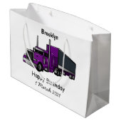 Grand Sac Cadeau Illustration de camion semi-remorque (Dos Angle)