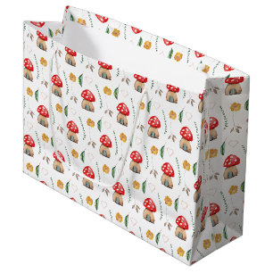 Grand Sac Cadeau Illustration de champignons rouges mignons à l'aqu