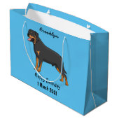Grand Sac Cadeau Illustration de chien Rottweiler (Dos Angle)