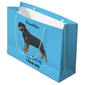 Grand Sac Cadeau Illustration de chien Rottweiler (Devant Angle)