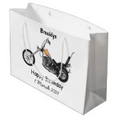 Grand Sac Cadeau Illustration de Chopper Motorcycle 1950 (Dos Angle)