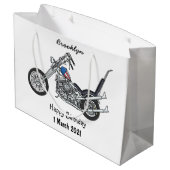 Grand Sac Cadeau Illustration de Chopper Motorcycle 1950 (Dos Angle)