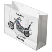 Grand Sac Cadeau Illustration de Chopper Motorcycle 1950 (Devant Angle)