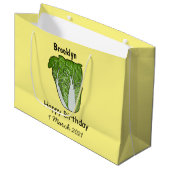 Grand Sac Cadeau Illustration de chou chinois (Devant Angle)