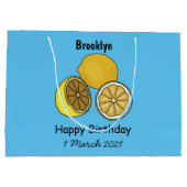 Grand Sac Cadeau Illustration de citron (Dos)