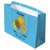 Grand Sac Cadeau Illustration de citron (Dos Angle)