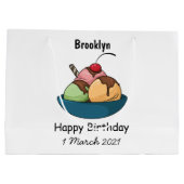 Grand Sac Cadeau Illustration de crème glacée (Dos)