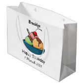 Grand Sac Cadeau Illustration de crème glacée (Dos Angle)