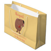 Grand Sac Cadeau Illustration de dessin animé de capybara ukulele (Devant Angle)