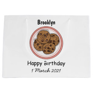 Grand Sac Cadeau Illustration de dessin animé de cookie aux pépites