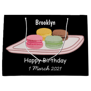 Grand Sac Cadeau illustration de dessin animé de macaron