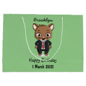 Grand Sac Cadeau Illustration de dessin animé de rat mignon (Dos)