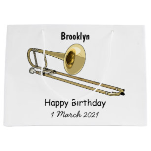 Grand Sac Cadeau Illustration de dessin animé de Trombone