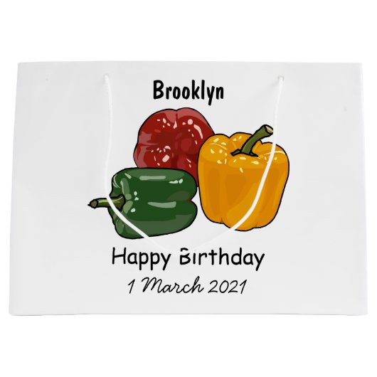 Grand Sac Cadeau Illustration de dessin de Capsicum (Devant)